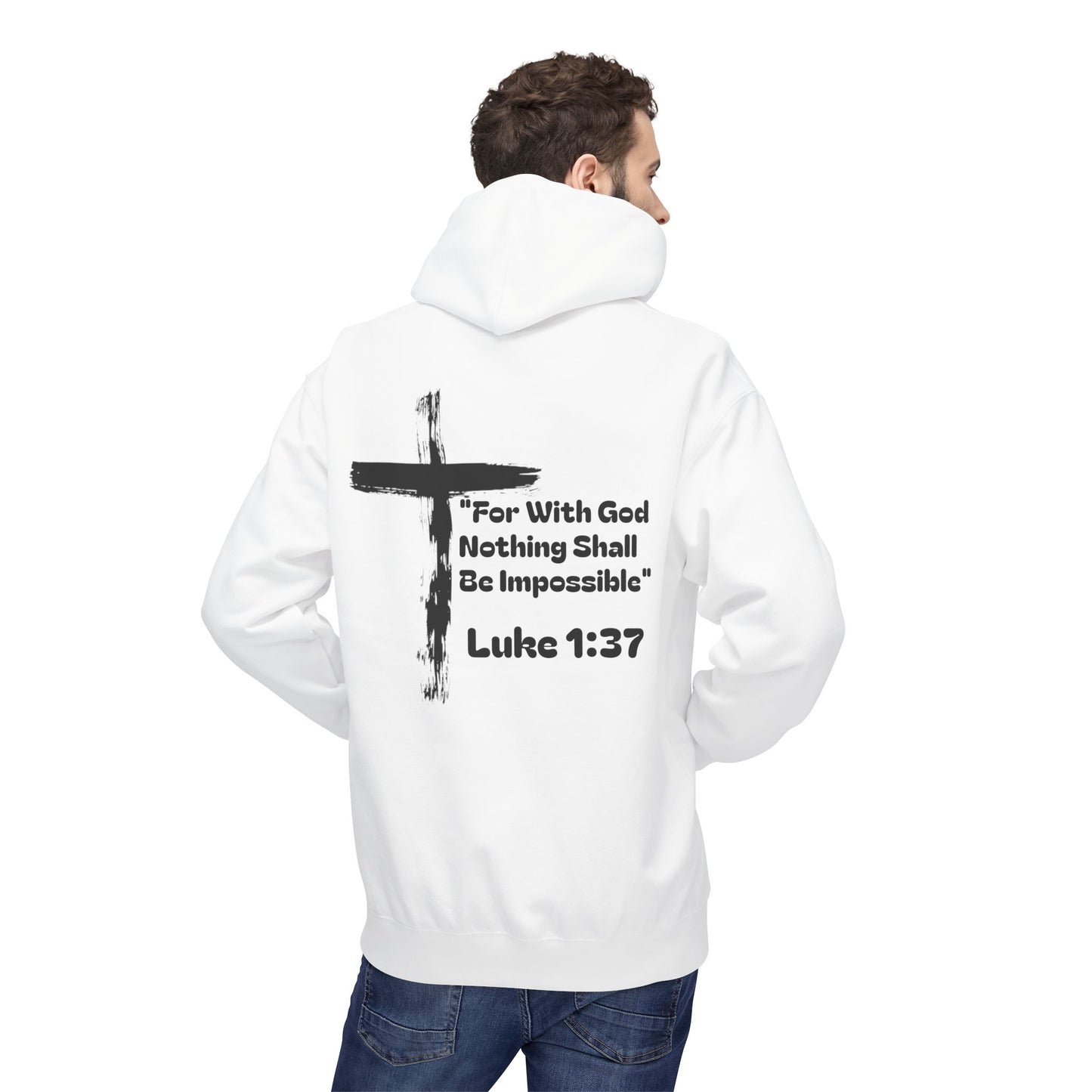 Faith-Inspired Unisex Hoodie - "For With God Nothing Shall Be Impossible" (Luke 1:37)