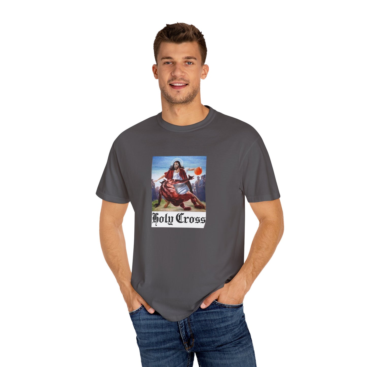 Holy Cross Unisex Garment-Dyed T-Shirt | Vintage Religious Art Tee