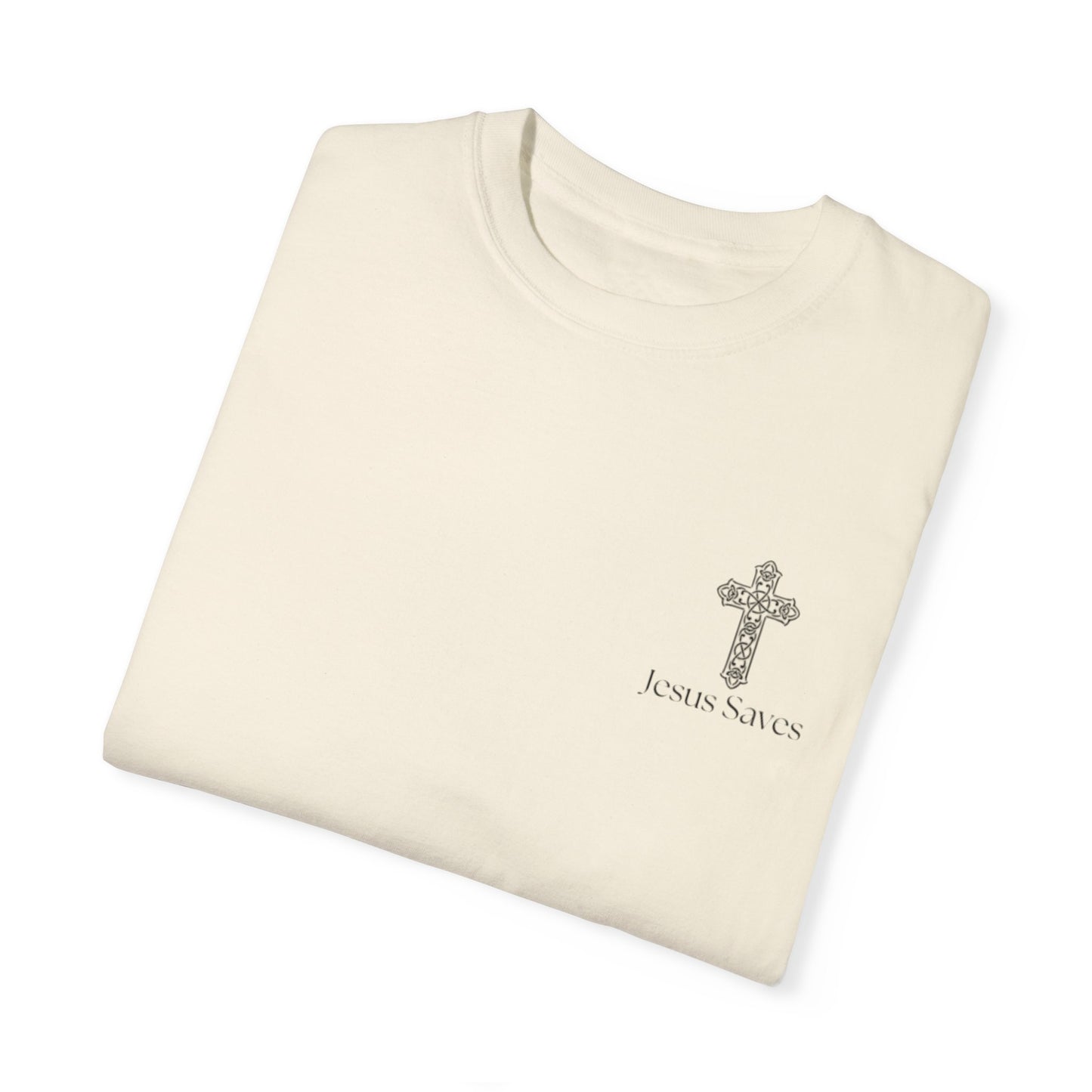 Unisex Christian Inspirational T-Shirt - 'Jesus Saves' Design with Luke 1:37