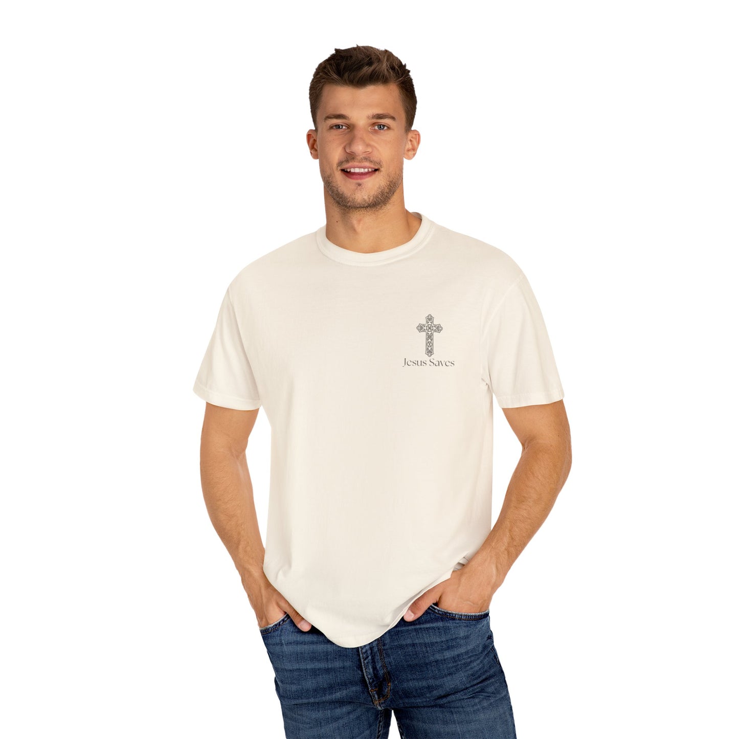 Unisex Christian Inspirational T-Shirt - 'Jesus Saves' Design with Luke 1:37