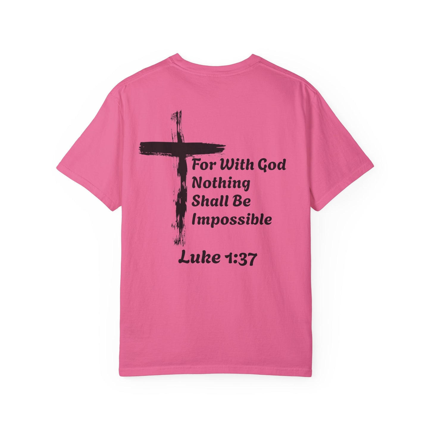 Unisex Christian Inspirational T-Shirt - 'Jesus Saves' Design with Luke 1:37