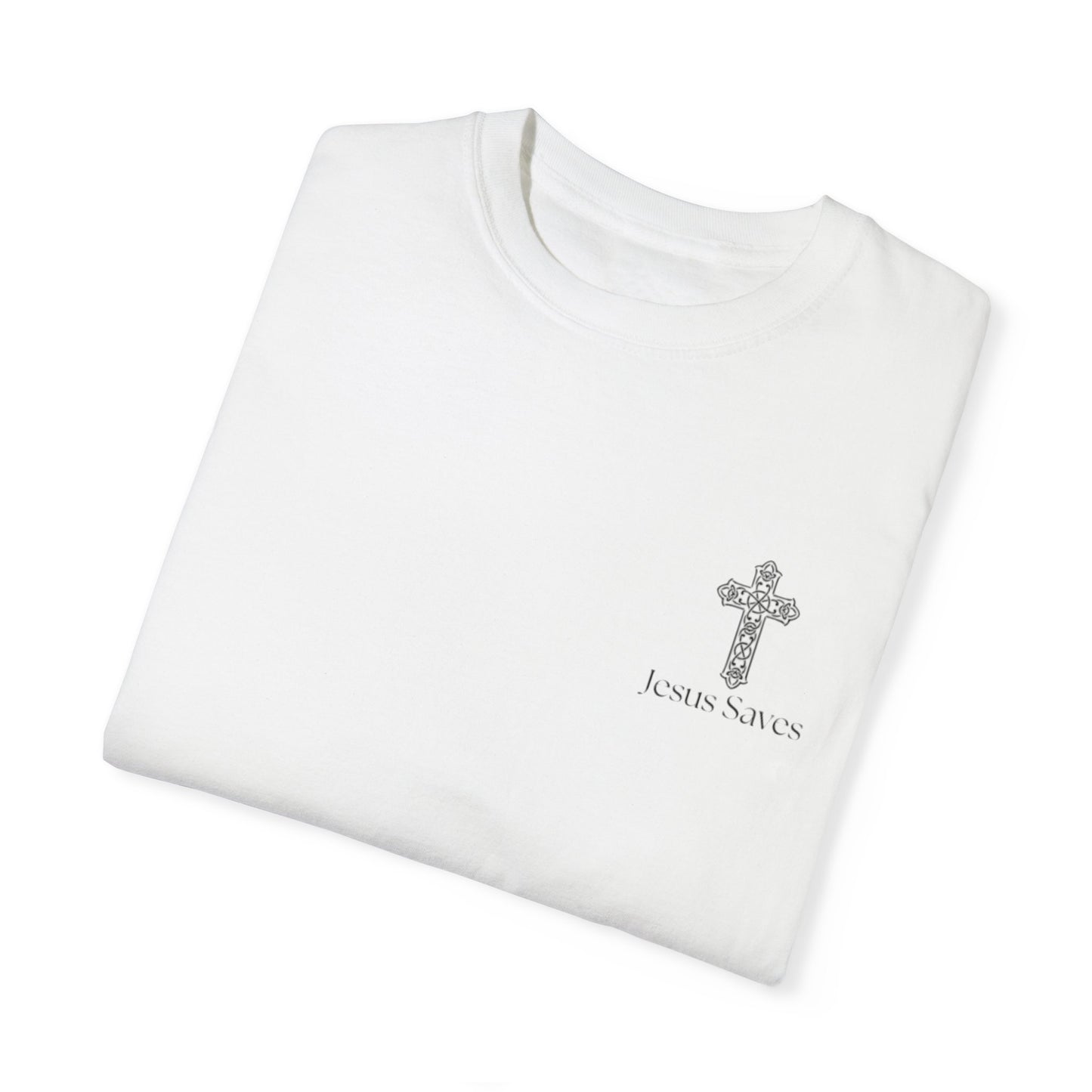 Unisex Christian Inspirational T-Shirt - 'Jesus Saves' Design with Luke 1:37